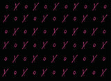 Black background with hot pink X's and O's all over