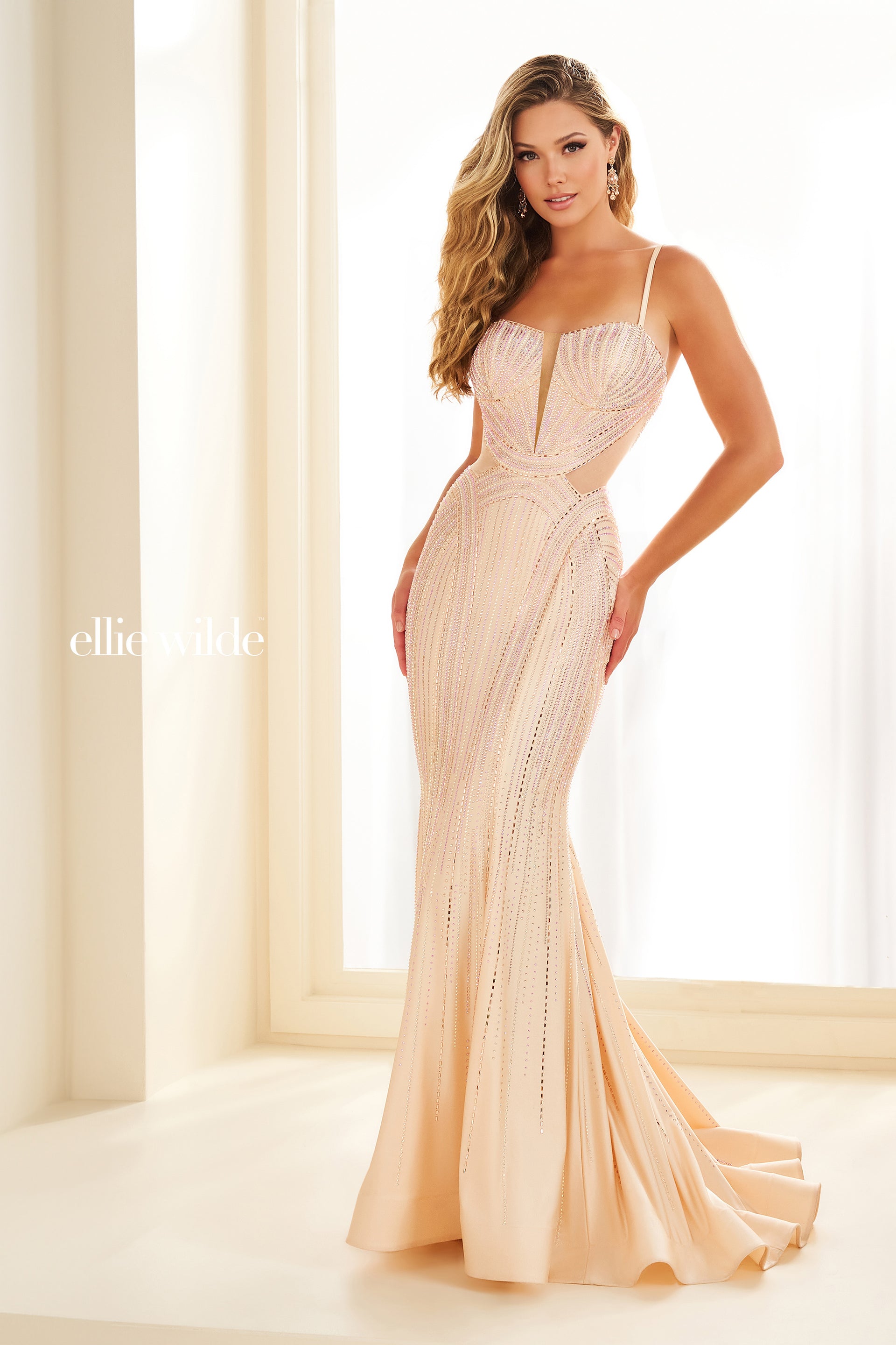 Ellie WIlde Gold Prom Dress at XO by Sophia's