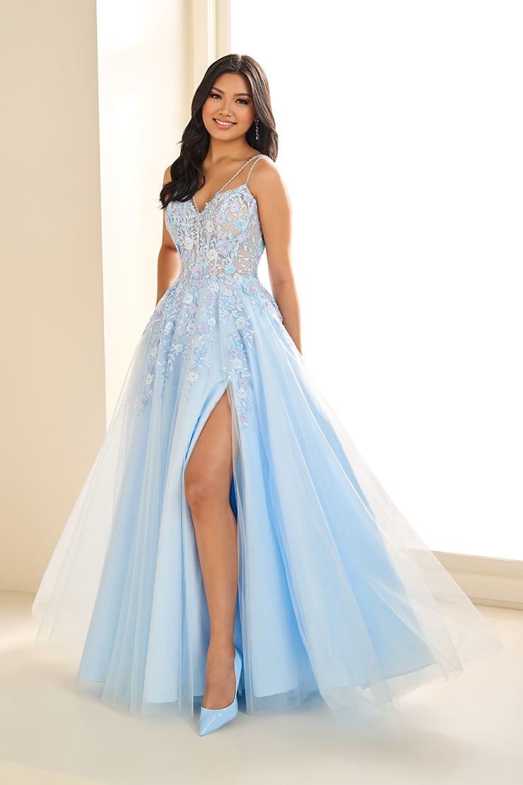 Ellie WIlde Light Blue Prom Dress at XO by Sophia's Light Peach / 0 / EW36079