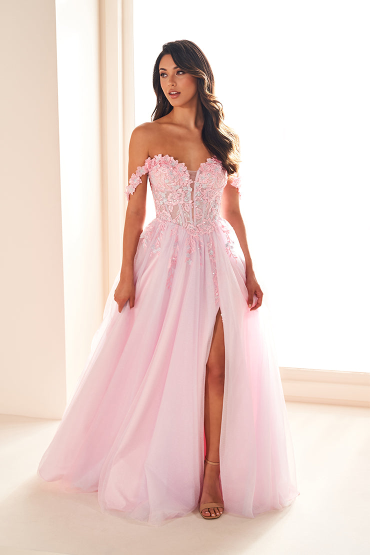 Ellie WIlde Gold Prom Dress at XO by Sophia's