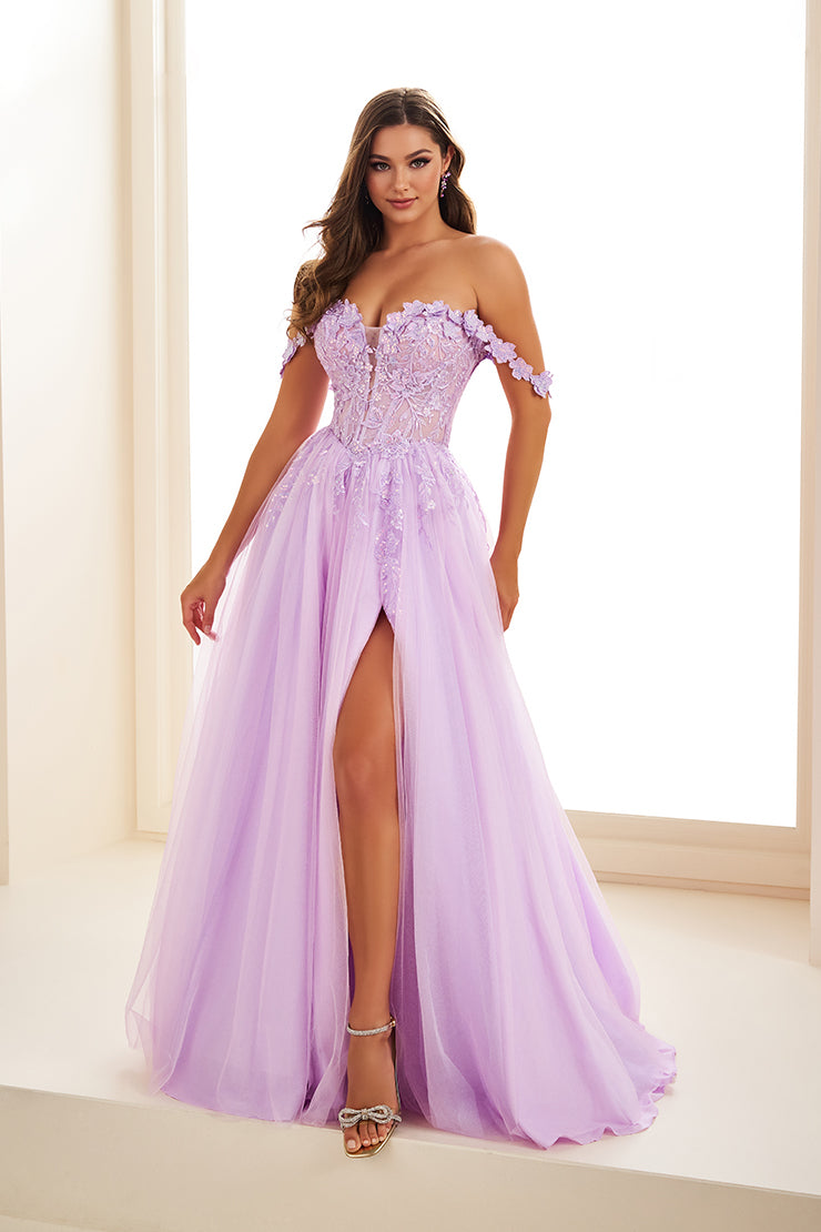 strapless open back dress Ellie WIlde Gold Prom Dress at XO by Sophia's