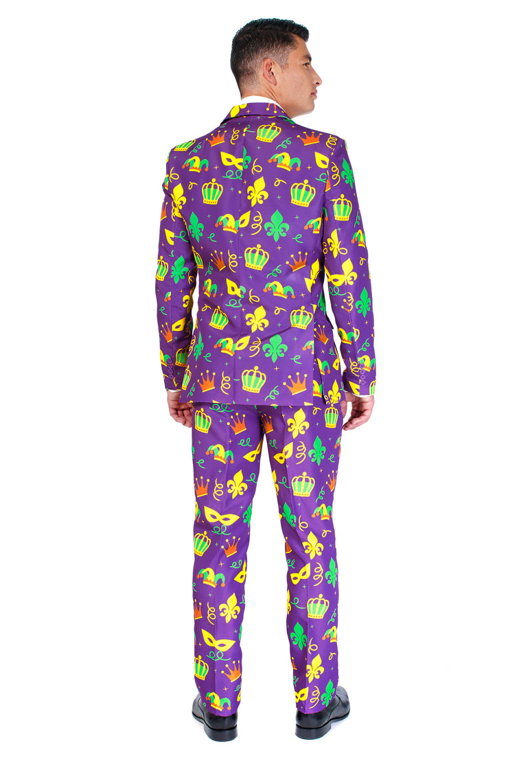 Mardi Gras Purple Icons Tux or Suit