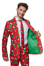 Christmas Trees Stars Red Tux or Suit