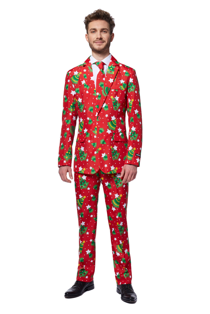 Christmas Trees Stars Red Tux or Suit