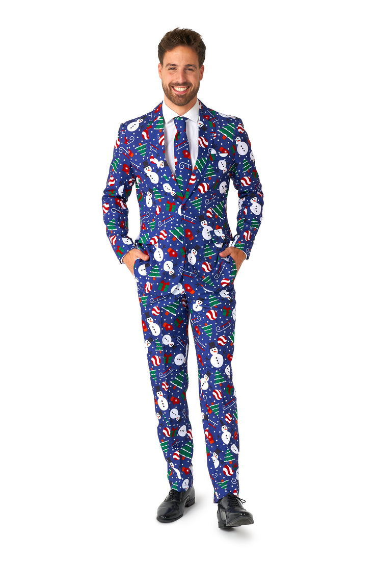 Christmas Snowman Blue Tux or Suit