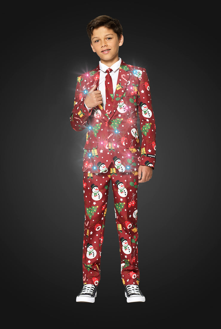 BOYS Christmas Red Icons Light Up Tux or Suit