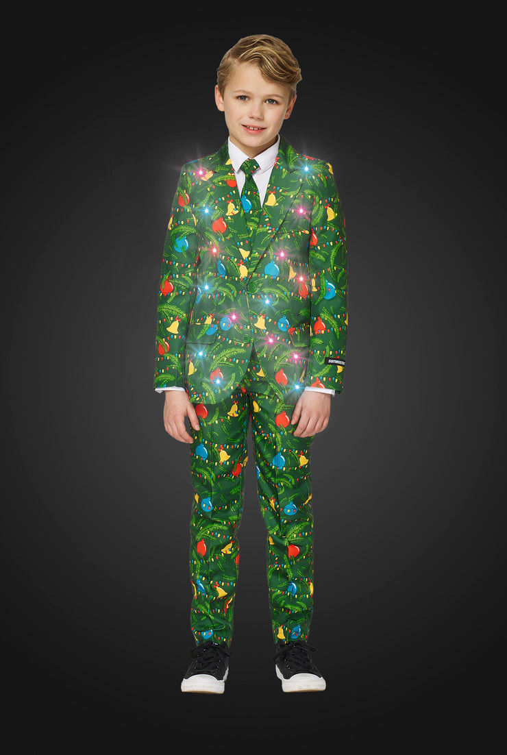 BOYS Christmas Green Tree Light Up Tux or Suit