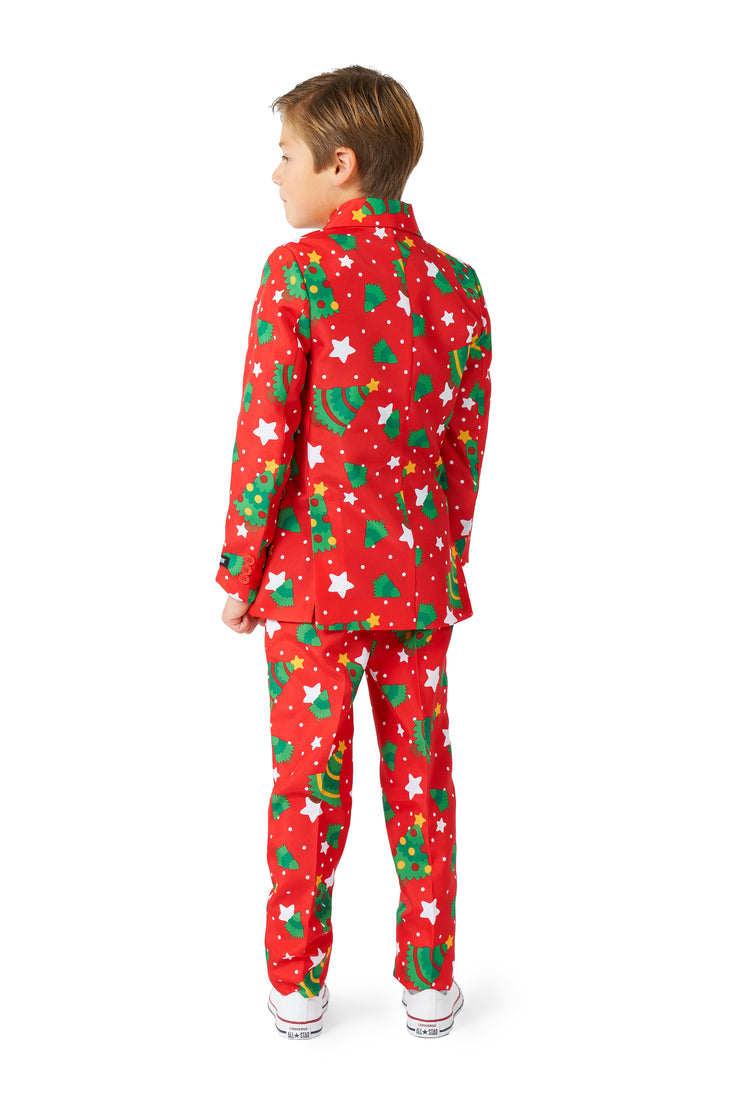 BOYS Christmas Trees Stars Red Tux or Suit