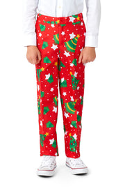 BOYS Christmas Trees Stars Red Tux or Suit