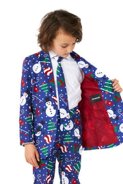 BOYS Christmas Snowman Blue Tux or Suit