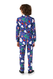 BOYS Christmas Snowman Blue Tux or Suit