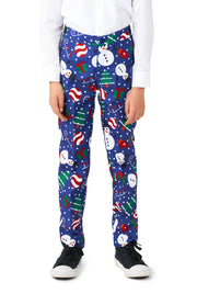 BOYS Christmas Snowman Blue Tux or Suit