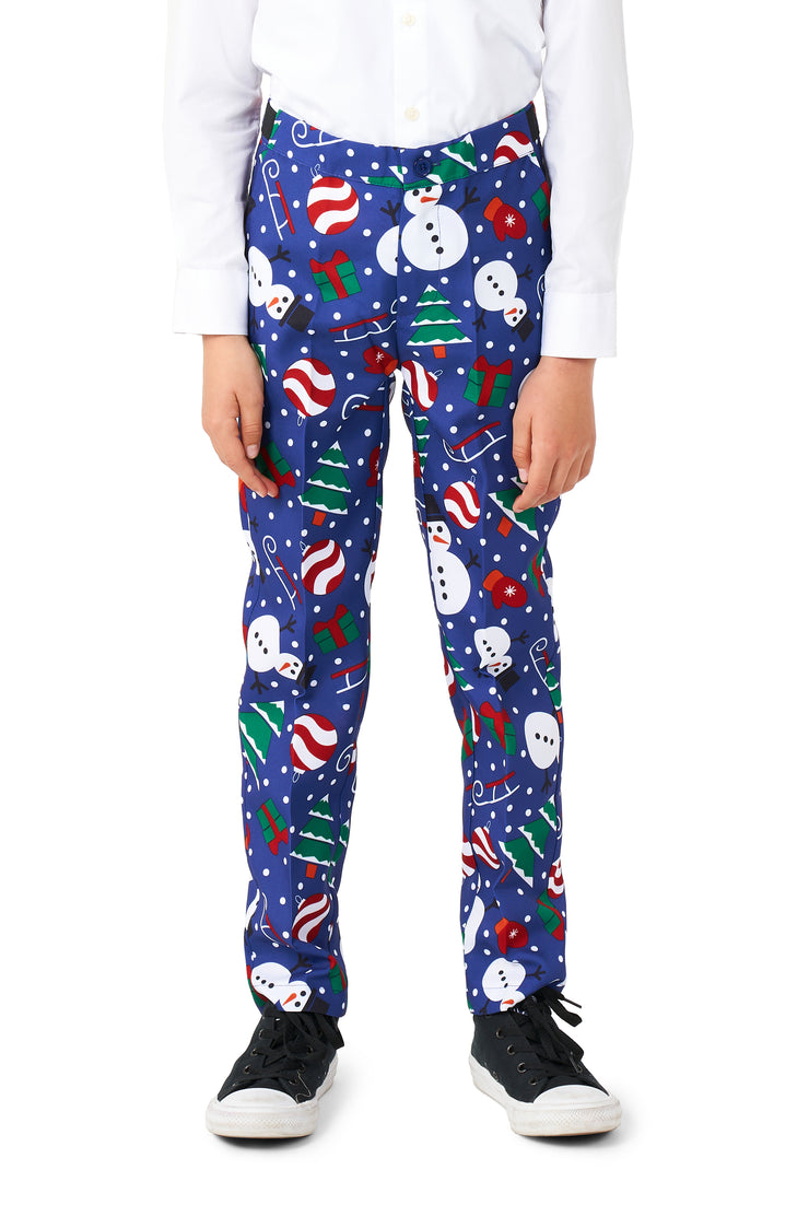 BOYS Christmas Snowman Blue Tux or Suit