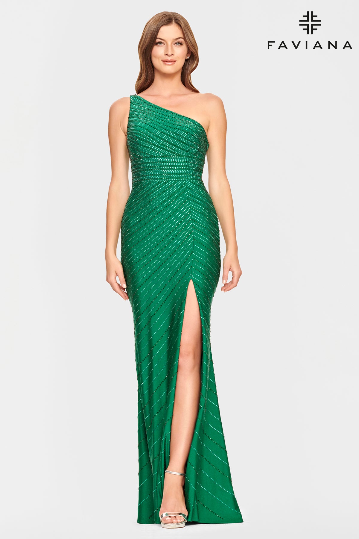 Faviana Dark Emerald prom dress at XO by Sophia's