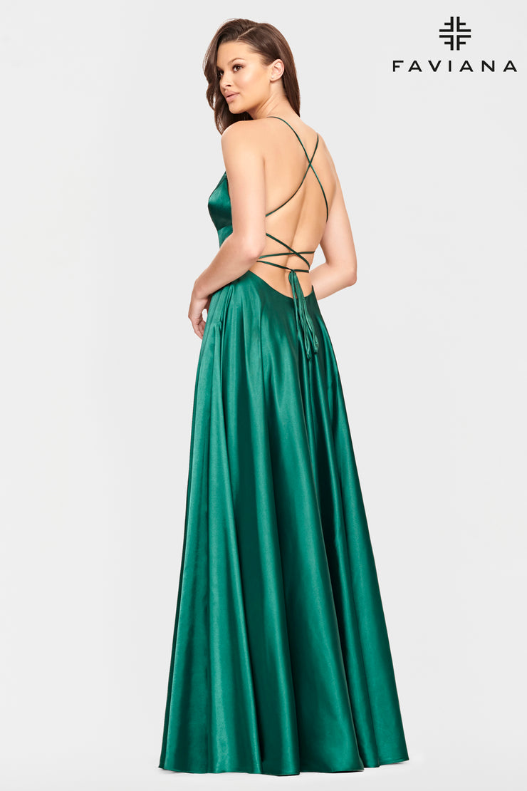 Faviana green dress top