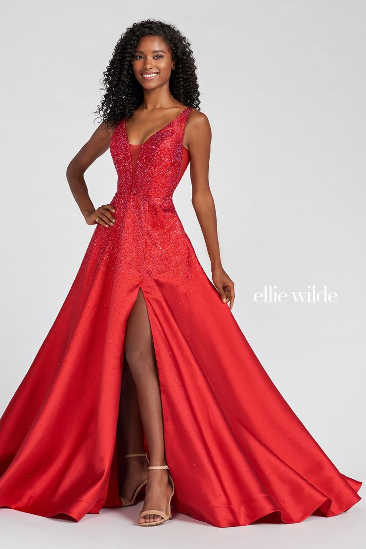 ELLIE WILDE Sunflower Prom Dress at XO by Sophia's EW122021 / Hot Pink / 12